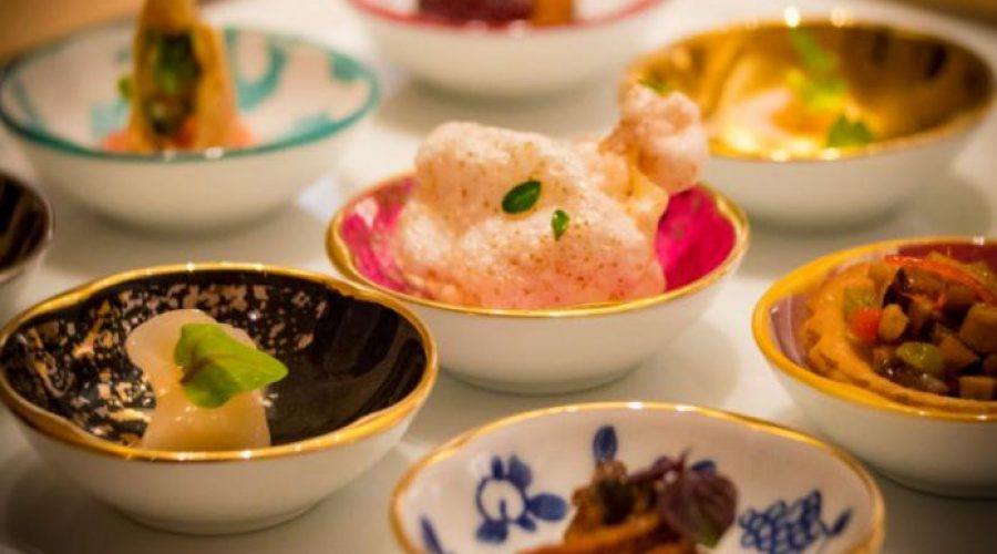 small bowls with various foods